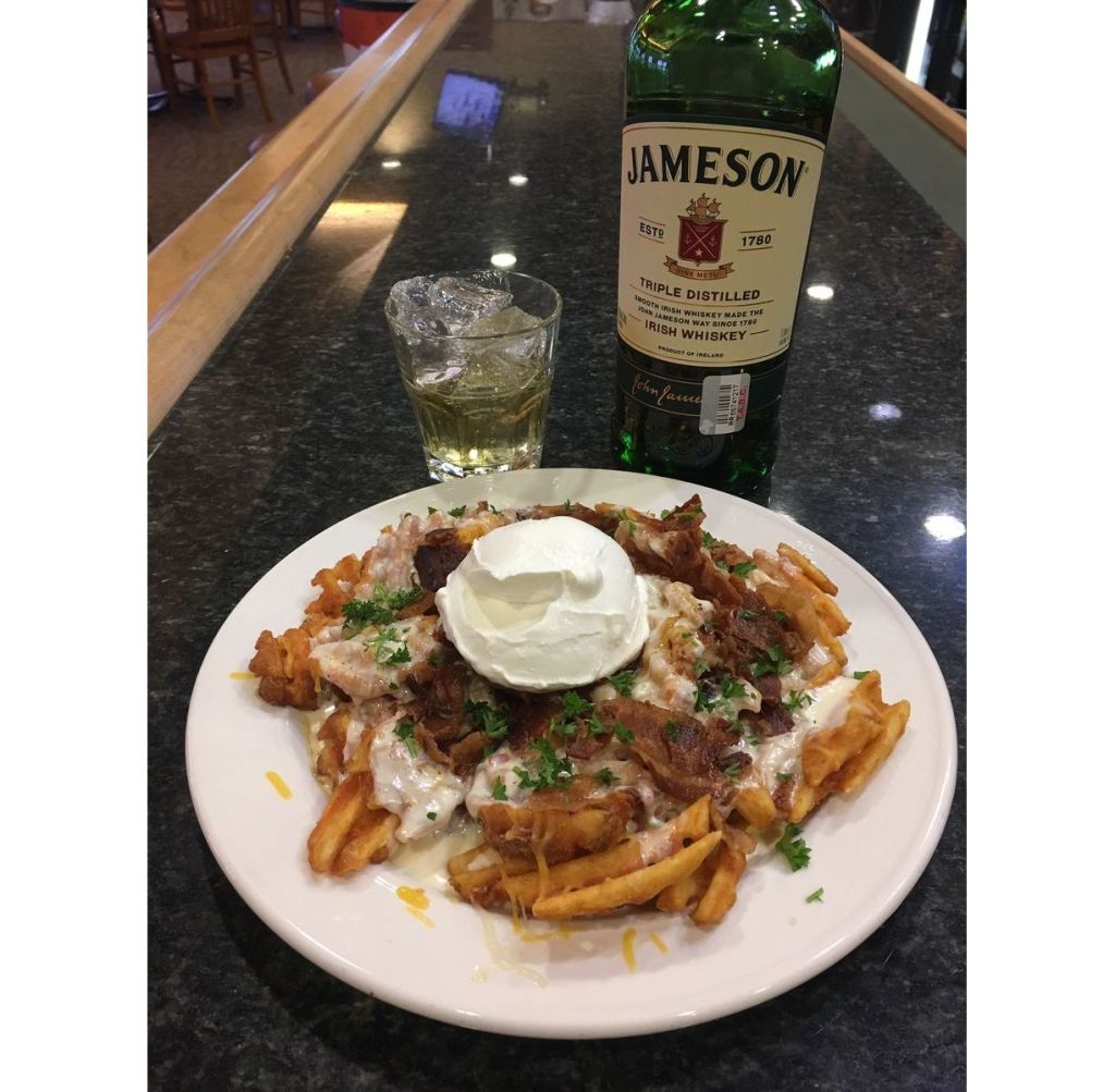 Loaded fries with Jameson 