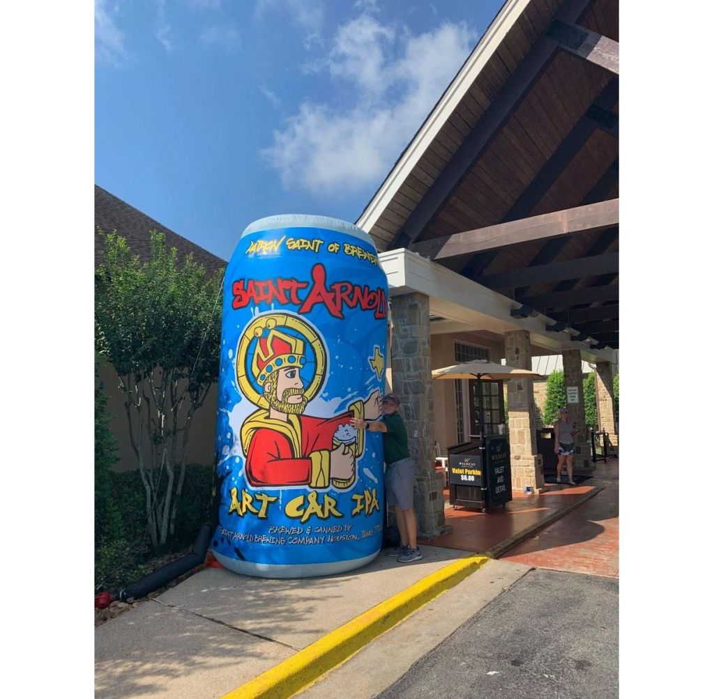 Outdoor giant size beer can